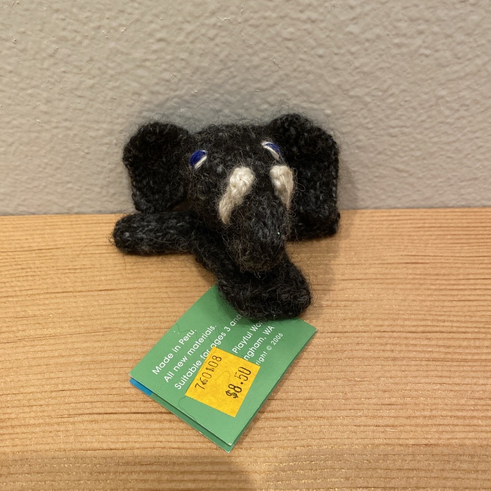 NWT Elephant Finger Puppet‎ Alpaca 2006 NOS
